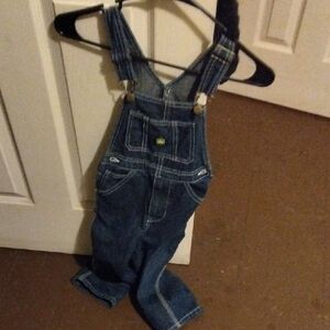 John Deere Dark Blue Denim Kids Overalls with Logo